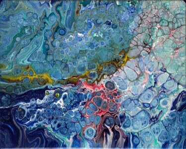 Malerei mit dem Titel "Ein blau Krokodil" von Wladimir Lewtschenko, Original-Kunstwerk, Acryl