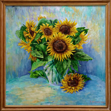 Painting titled "sonflowers" by Wladimir Lewtschenko, Original Artwork, Acrylic