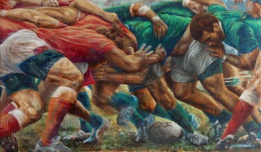 Pintura titulada "Rugby" por Wladimir Lewtschenko, Obra de arte original, Oleo
