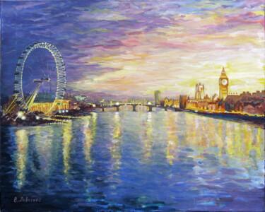 Pittura intitolato "Twilight in London" da Wladimir Lewtschenko, Opera d'arte originale, Acrilico