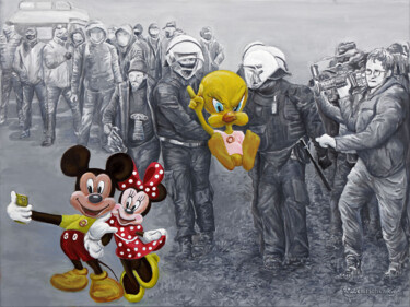 Картина под названием "The Show Must Go On" - Wladimir Lewtschenko, Подлинное произведение искусства, Масло