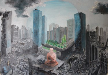 Картина под названием "Monk" - Vladimir Glukhov, Подлинное произведение искусства, Масло