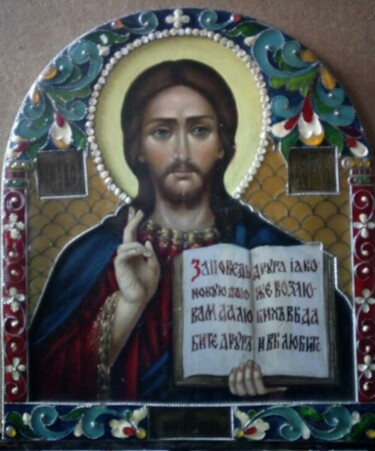「Исус Христос」というタイトルの絵画 Włodzimierz Biegańskiによって, オリジナルのアートワーク, オイル