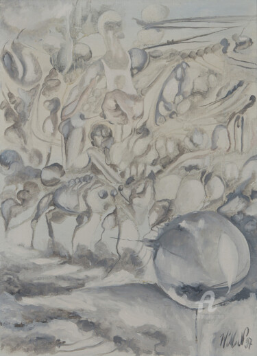 Pittura intitolato ""SUFFERING IMAGINAT…" da Włodzimierz Marian Nowak, Opera d'arte originale, Olio