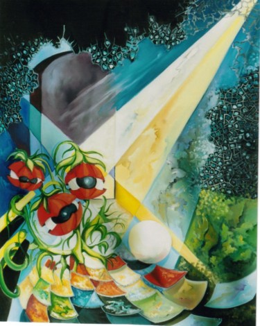 Peinture intitulée "la lumiere du peint…" par Martine Woellet, Œuvre d'art originale, Huile