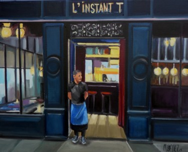 Painting titled "l'instant T" by Martine Woellet, Original Artwork, Oil