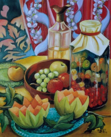 Painting titled "gourmandise" by Martine Woellet, Original Artwork, Oil