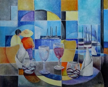 Painting titled "plein été" by Martine Woellet, Original Artwork, Oil