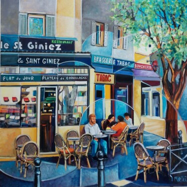 Painting titled ""le St Giniez" aven…" by Martine Woellet, Original Artwork, Oil Mounted on Wood Stretcher frame