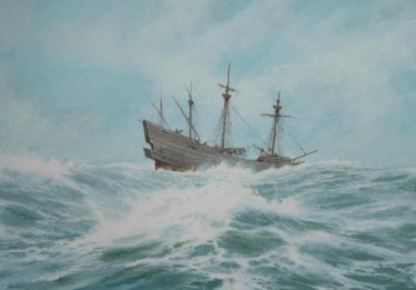 Painting titled "Storm" by Vadim Voitekhovitch, Original Artwork, Oil