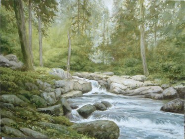 Painting titled "Stream" by Vadim Voitekhovitch, Original Artwork, Oil