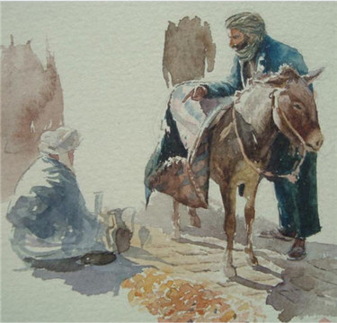 Painting titled "Eastern Market" by Vadim Voitekhovitch, Original Artwork, Oil