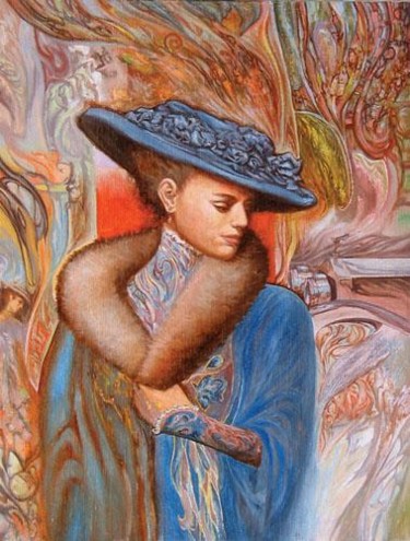 Painting titled "Memoires on a moder…" by Vadim Voitekhovitch, Original Artwork, Oil