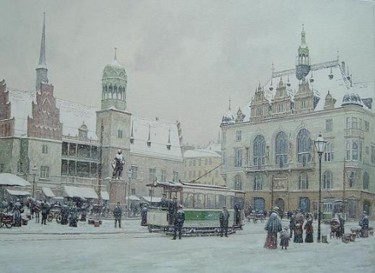 绘画 标题为“Halle Marktplatz 19…” 由Vadim Voitekhovitch, 原创艺术品
