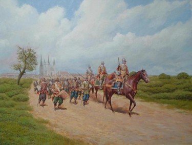 Painting titled "Campaign 2" by Vadim Voitekhovitch, Original Artwork, Oil