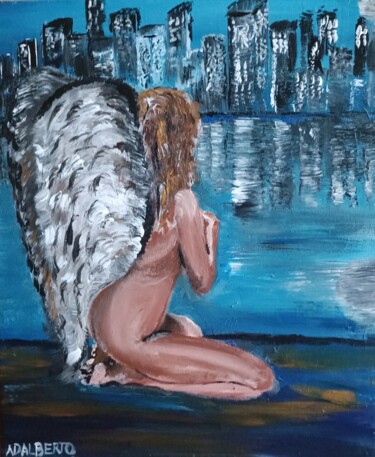 Peinture intitulée "corporation angel" par Wojciech Adalberto, Œuvre d'art originale, Acrylique
