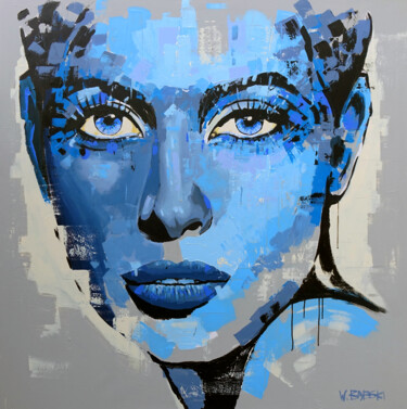 Картина под названием "Blue Mood" - Wojciech Bąbski, Подлинное произведение искусства, Акрил