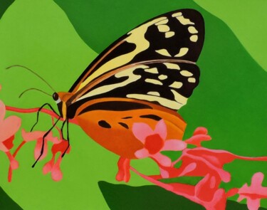 Painting titled "Motyl" by Antoni Janusz Wojnarowski, Original Artwork, Oil