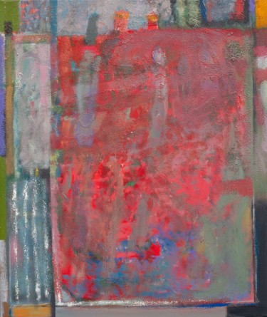 Schilderij getiteld "Czerwone pole" door Wojciech Augustyn Plust, Origineel Kunstwerk, Acryl
