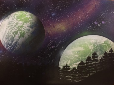 Malerei mit dem Titel "The View" von Wolfgang Mack, Original-Kunstwerk, Sprühfarbe