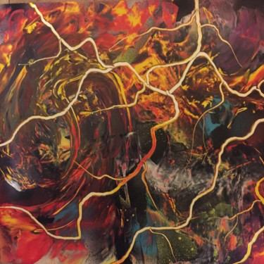 Malerei mit dem Titel "Flash" von Wolfgang Mack, Original-Kunstwerk, Sprühfarbe
