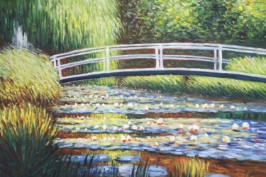 Painting titled "Little Bridge" by Wolfgang Mack, Original Artwork, Oil
