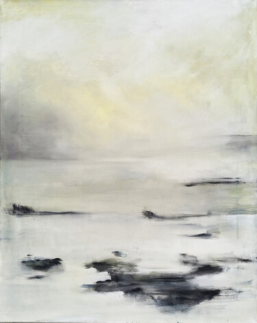 Painting titled "Stille 3" by Wolfgang Scholtz, Original Artwork, Oil Mounted on Wood Stretcher frame