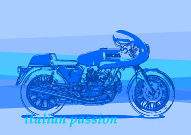 Digital Arts titled "Ducati 750 ss - ita…" by Wolfgang Schröpfer, Original Artwork, 2D Digital Work