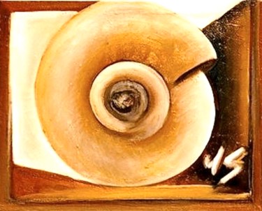 Peinture intitulée "Ammonite" par Wolfgang Schmidt, Œuvre d'art originale, Acrylique