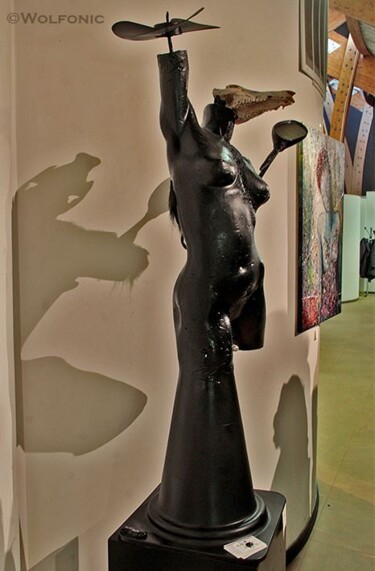 Sculpture intitulée "Fée de l'air" par Wolfonic, Œuvre d'art originale, Plastique