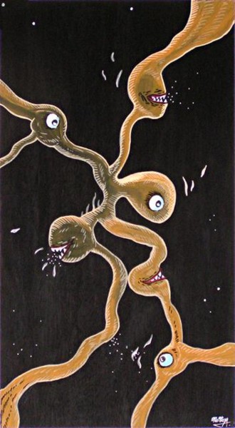 Peinture intitulée "galaxie intestine" par Wolfonic, Œuvre d'art originale