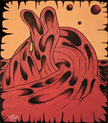 Peinture intitulée "Vague du désert" par Wolfonic, Œuvre d'art originale, Huile