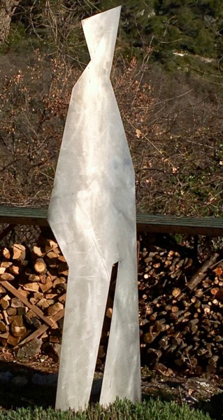 Sculpture titled "Le gisant" by Wolf Thiele, Original Artwork, Metals