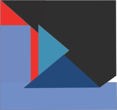 Digitale Kunst mit dem Titel "Triangle rouge" von Wolf Thiele, Original-Kunstwerk, 2D digitale Arbeit