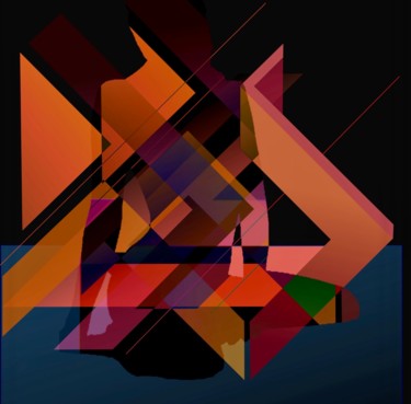 Arts numériques intitulée "Nue tissée en angle…" par Wolf Thiele, Œuvre d'art originale, Travail numérique 2D