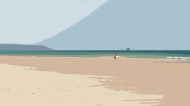 Arte digital titulada "Mer, ciel et sable…" por Wolf Thiele, Obra de arte original, Trabajo Digital 2D