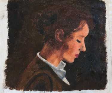 Peinture intitulée "Loreen en pensée" par Wolf Thiele, Œuvre d'art originale, Huile