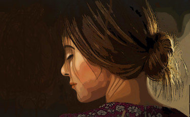 Manon contemplative Digitale Künste mit dem Titel "Manon contemplative" von Wolf Thiele, Original-Kunstwerk, 2D Digital Work