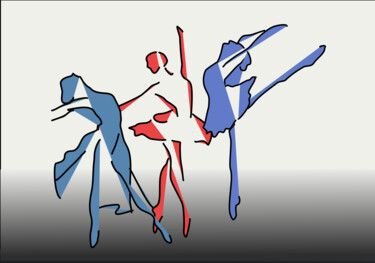 Grafika cyfrowa / sztuka generowana cyfrowo zatytułowany „Ballerinas en espace” autorstwa Wolf Thiele, Oryginalna praca, 2D…
