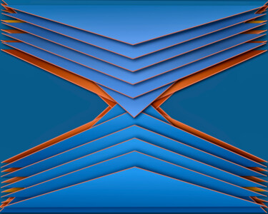 Arts numériques intitulée "Triangles bleues et…" par Wolf Thiele, Œuvre d'art originale, Travail numérique 2D