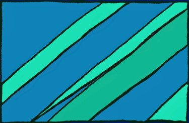 Artes digitais intitulada "Diagonales vert et…" por Wolf Thiele, Obras de arte originais, Trabalho Digital 2D