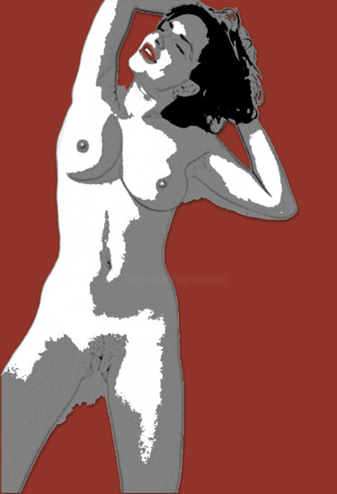 Malerei mit dem Titel "Miriam contour" von Wolf Thiele, Original-Kunstwerk, 2D digitale Arbeit