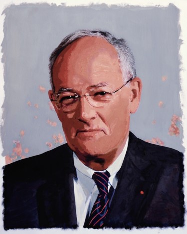 Painting titled "Michel Roger -Premi…" by Wolf Thiele, Original Artwork, Oil
