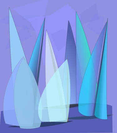Digital Arts titled "Sailing regatta 3" by Wolf Thiele, Original Artwork, 2D Digital Work