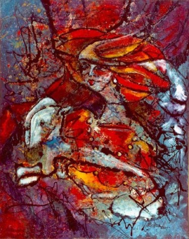 Malerei mit dem Titel "Lady with a dog" von Wolga Yaguzhinskaya, Original-Kunstwerk, Öl