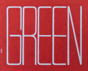 Peinture intitulée "Orwell Green" par Wolk, Œuvre d'art originale, Acrylique Monté sur Châssis en bois