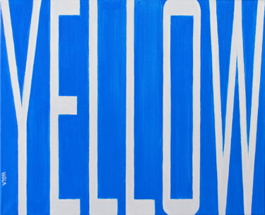 Malarstwo zatytułowany „Orwell Yellow” autorstwa Wolk, Oryginalna praca, Akryl Zamontowany na Drewniana rama noszy