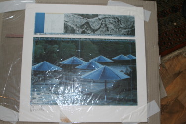 Malerei mit dem Titel "Christo - Umbrellas" von Wolfgang Heinemann, Original-Kunstwerk