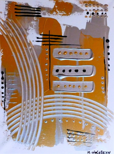 Peinture intitulée "Tableau toile coton…" par M.Woloszyn, Œuvre d'art originale, Acrylique