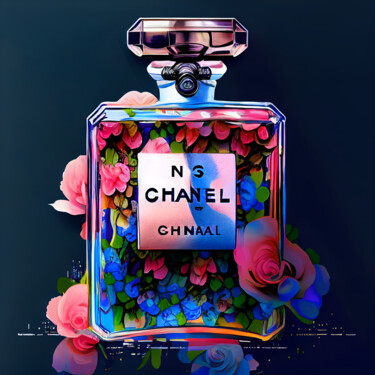 Digital Arts titled "Chanel Perfume" by Wonder Art, Original Artwork, Digital Painting